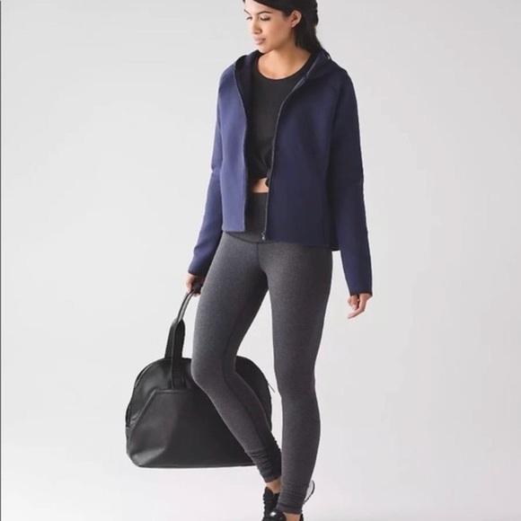 Lululemon Navy City Bound Zip Front Cotton Blend Hoodie Size 4 - Picture 1 of 12